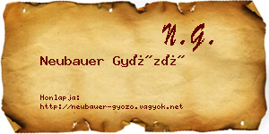 Neubauer Győző névjegykártya